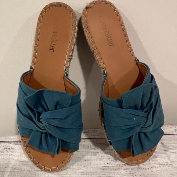 OLIVIA MILLER Women's Blue Knotted Slide Sandals/suze 9 - Picture 3 of 10